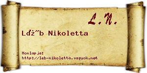Léb Nikoletta névjegykártya